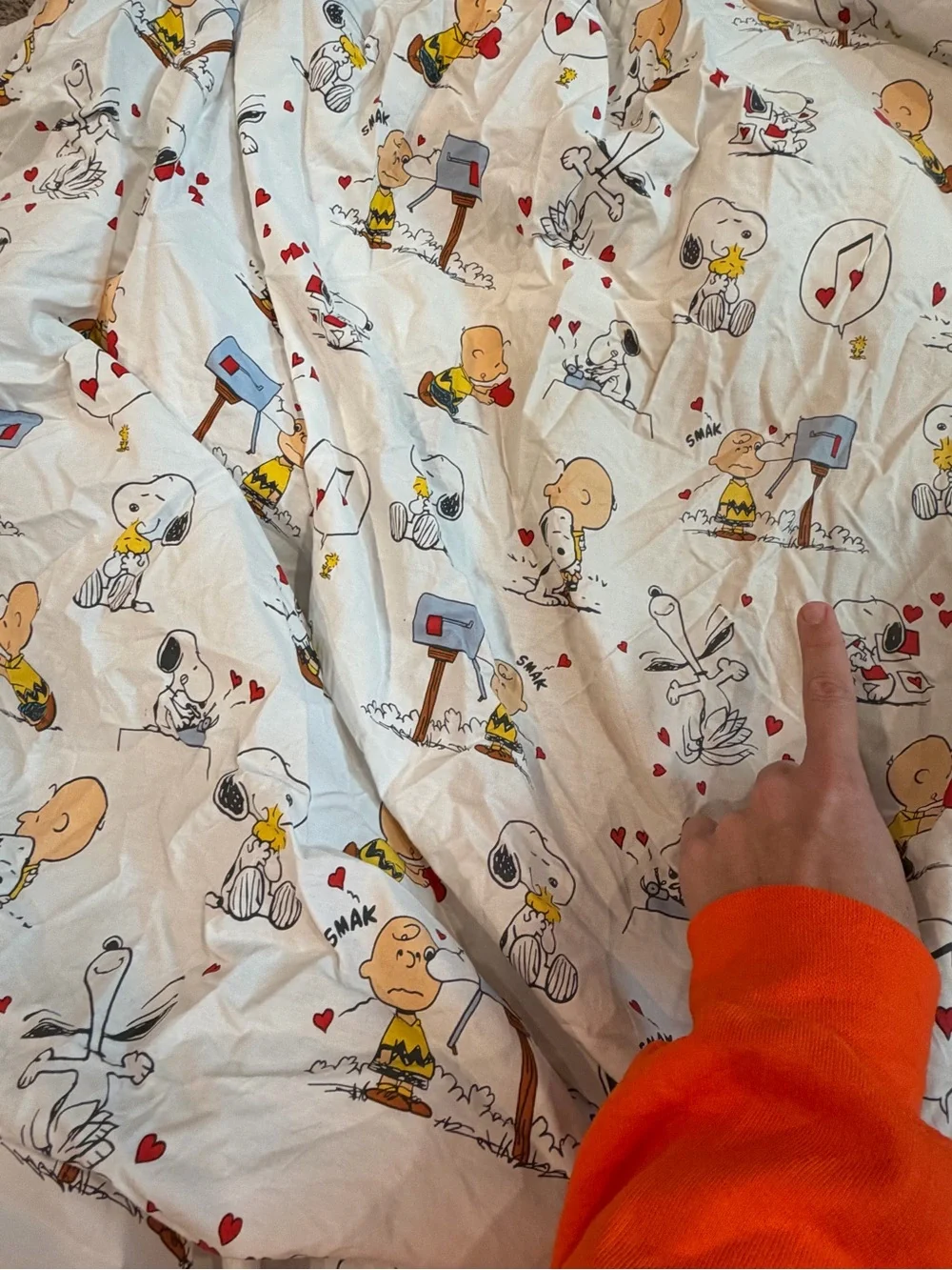 Pottery Barn Kids X Peanuts Full Size Valentines Organic Cotten Sheet Set